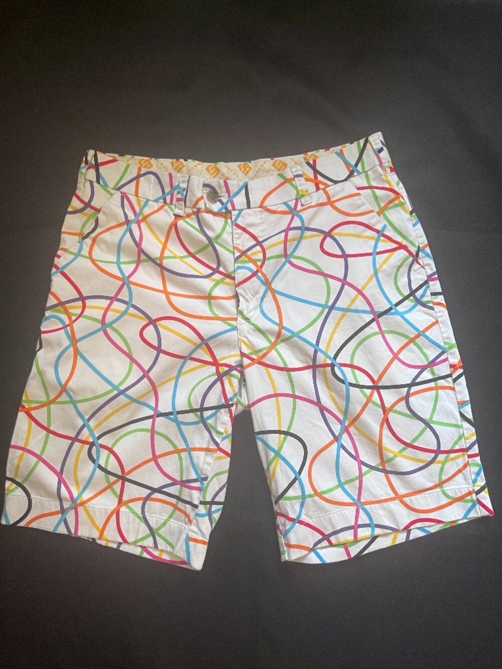 LoudMouth Squiggles Pattern Golf Shorts Unisex Funky Print Graphic Colourful